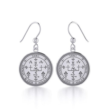 Archangel Uriel Sigil Small Silver Earring TER1632 - Jewelry